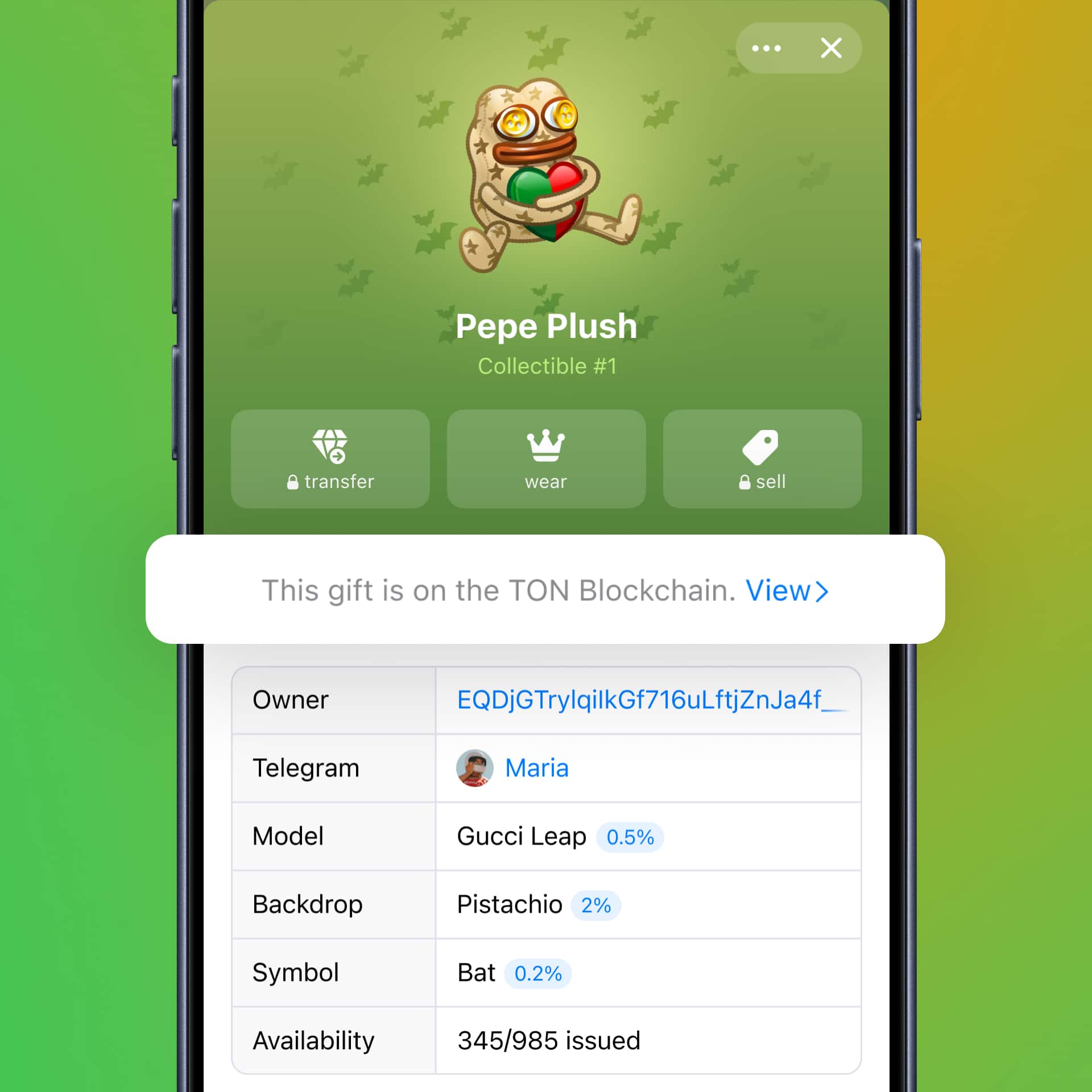 Displaying Blockchain Gifts